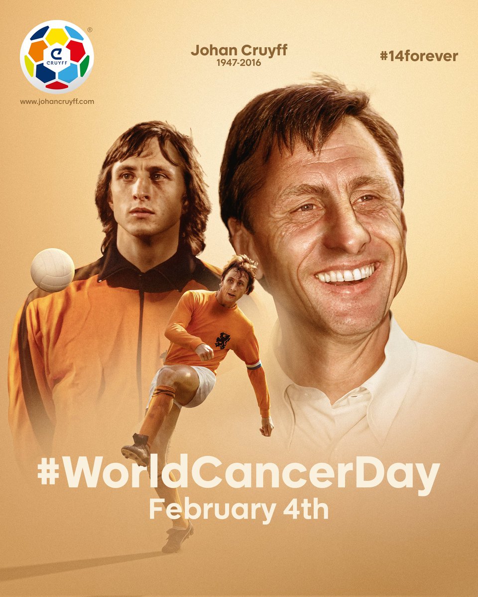 February 4th, a day to remember Johan and raise awareness about cancer. 🎗
 
#WorldCancerDay #14forever #CruyffLegacy