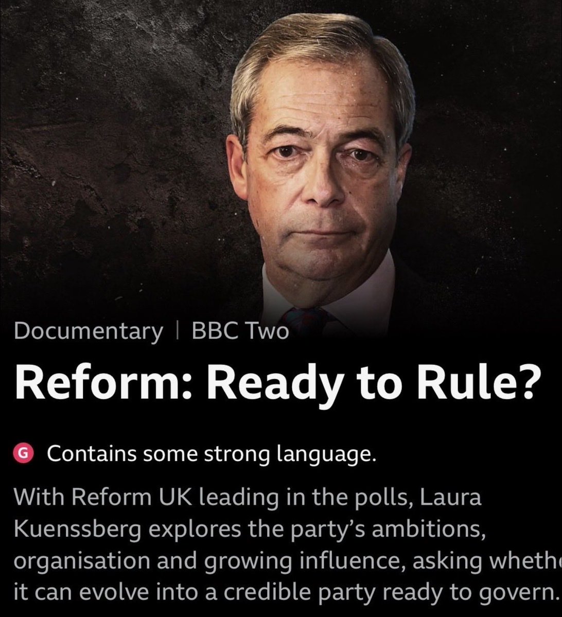 If this doesn’t terrify you, then you haven’t been paying attention. 

The far-right being promoted and normalised by the national broadcaster, the BBC.

Nigel Farage is mentioned many times within the Epstein Files. 

This programme was not a mistake.

Instead; perfectly timed.
