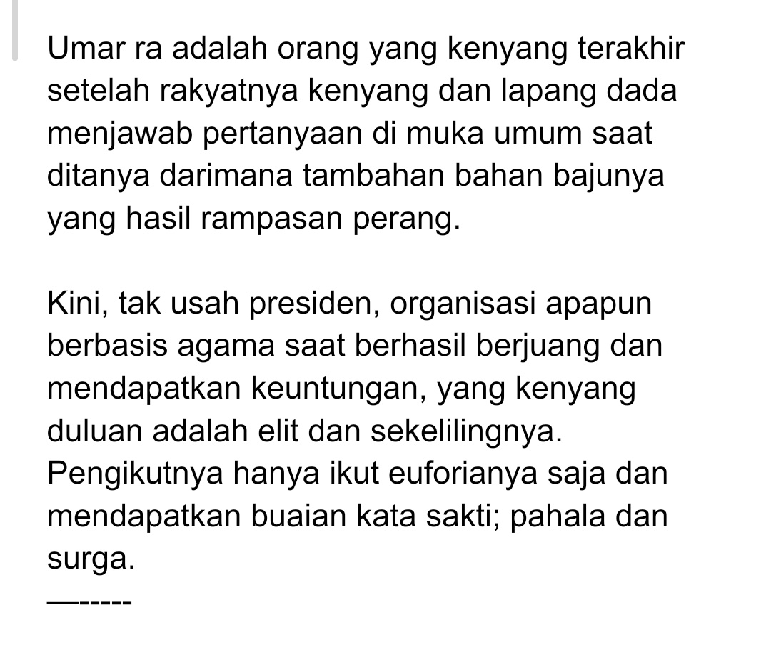 Maka khutbah atas nama agama yang disampaikannya menjadi basi...