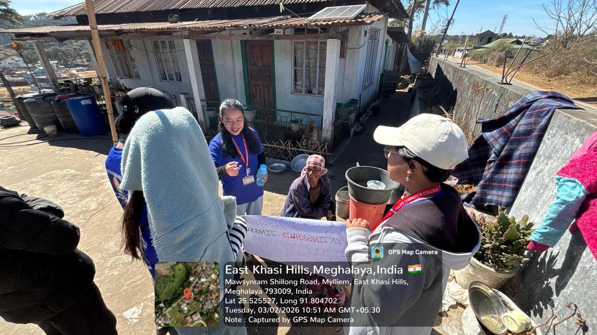 NSS_SCC_Unit's tweet photo. Day 2 of NSS #SpecialCamp2026 (3rd Feb 2026): the volunteers took part in  residential visits of the adopted village to spread awareness on healthy lifestyle and practices. @_NSSIndia @CellNehu @nss_rdguwahati https://t.co/b54JD1fIxd
