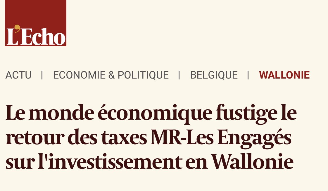 Le gouvernement wallon MR-Les Engagés rétablit une taxe anti-économique supprimée il y a 20 ans par les socialistes afin de soutenir la réindustrialisation de la Wallonie.

Le MR et Les Engagés ne défendent donc ni les travailleurs, ni les agriculteurs, ni les entreprises !