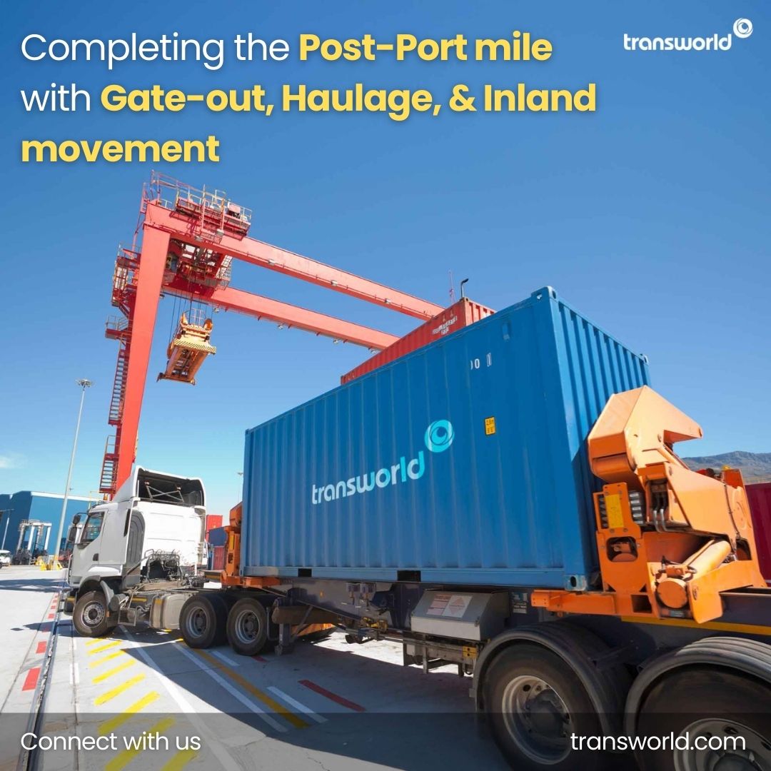 TransworldTweet's tweet image. From terminal release to inland delivery, we oversee each stage of container movement to reduce delays and ensure smooth post-port execution.

Know More: transworld.com

#Transworld #PortLogistics #GateOut #InlandHaulage #ContainerMovement #IntegratedLogistics
