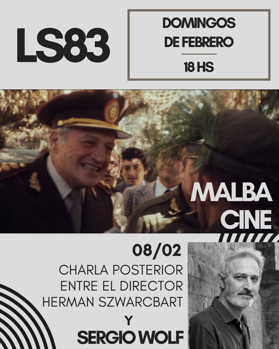 serdwolf's tweet image. El domingo voy a estar charlando con #HermanSzwarcbart al finalizar la proyección de #LS83 en @museomalba. Ahí los veo. 

@gmkameniecki #FernandoKrapp @GamanCine  #TatoBorensztejn @NellPhilipp #LukasWeinbee