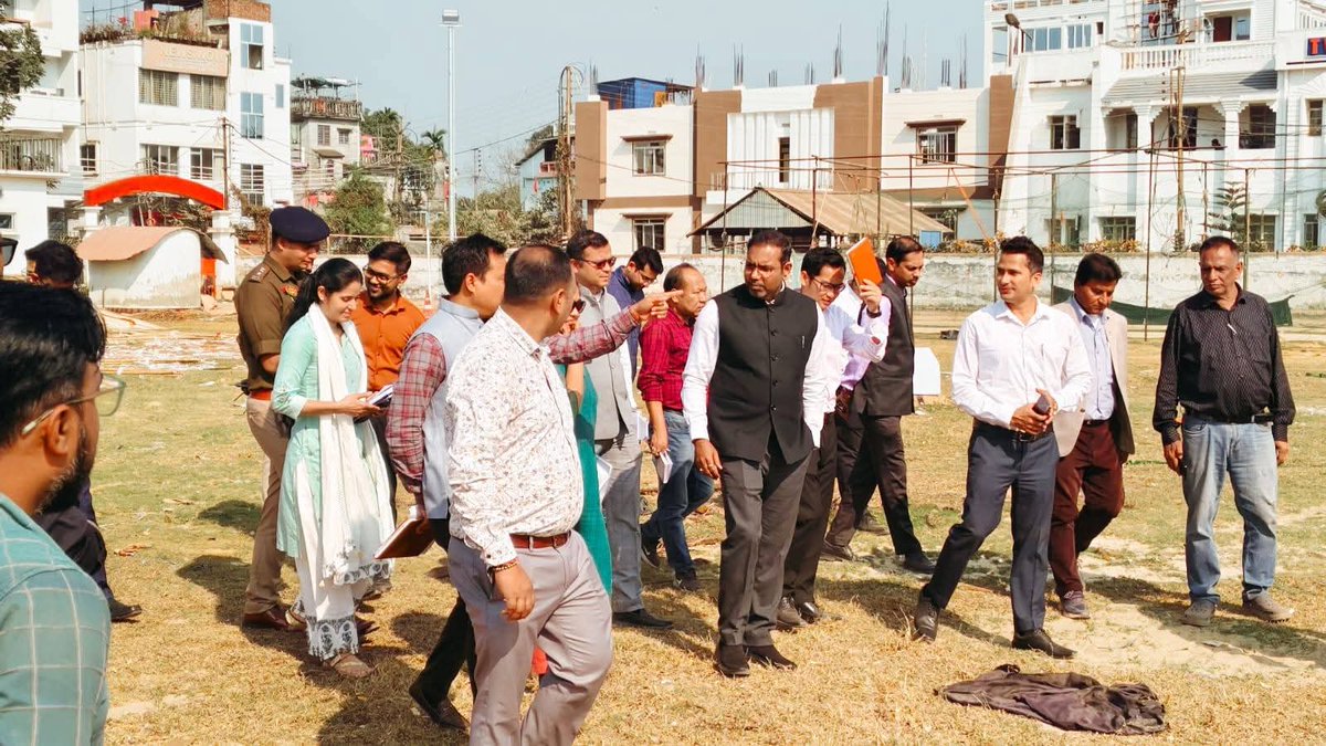TripuraSRLM's tweet image. A mega program will be held on Viksit Bharat-Guarantee for Rozgar and Ajeevika Mission (Gramin) (VB-G RAM G) Act in Agartala.  A site visit was done by Secretary RD Shri Abhishek Singh IAS in the presence of all line departments.

CEO #TRLM Shri Tarit Kanti Chakma IAS joined in