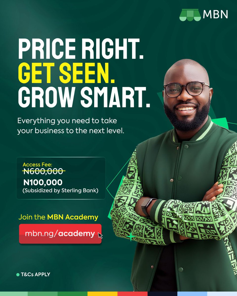 Knowledge opens the door. Capital moves you through it.

MBN Academy gives you practical tools to take your business to next level. 

Better prepared, better structured. 

Visit: mbn.ng/academy to start.