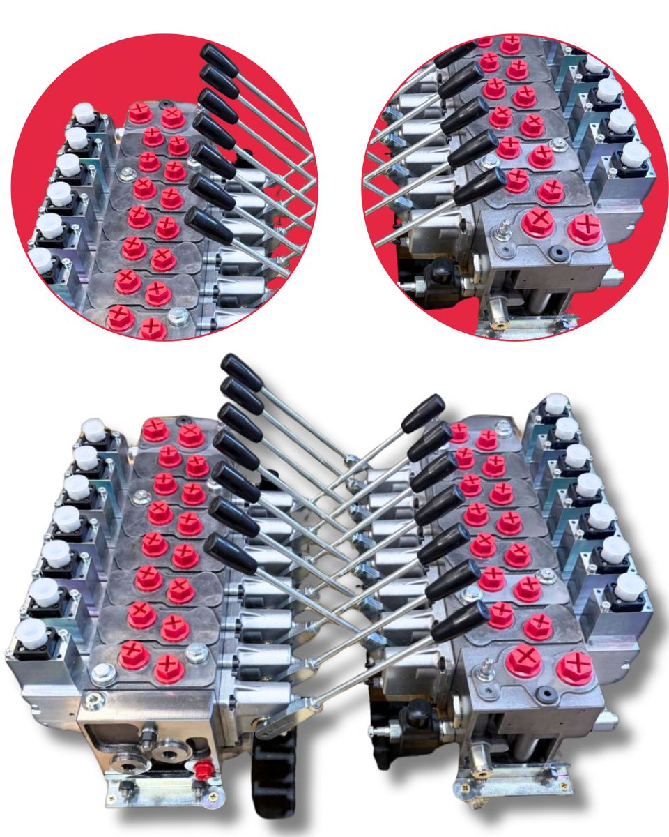 DPC130 7 bank 24VDC Proportional Valve. Mobile application valve, built from stock. To enquire about Walvoil hydraulics, please call 0114 276 4430 or visit our website at: hydraulic-components.net/collections/wa…  #walvoil #hydraulics #engineers #engineering