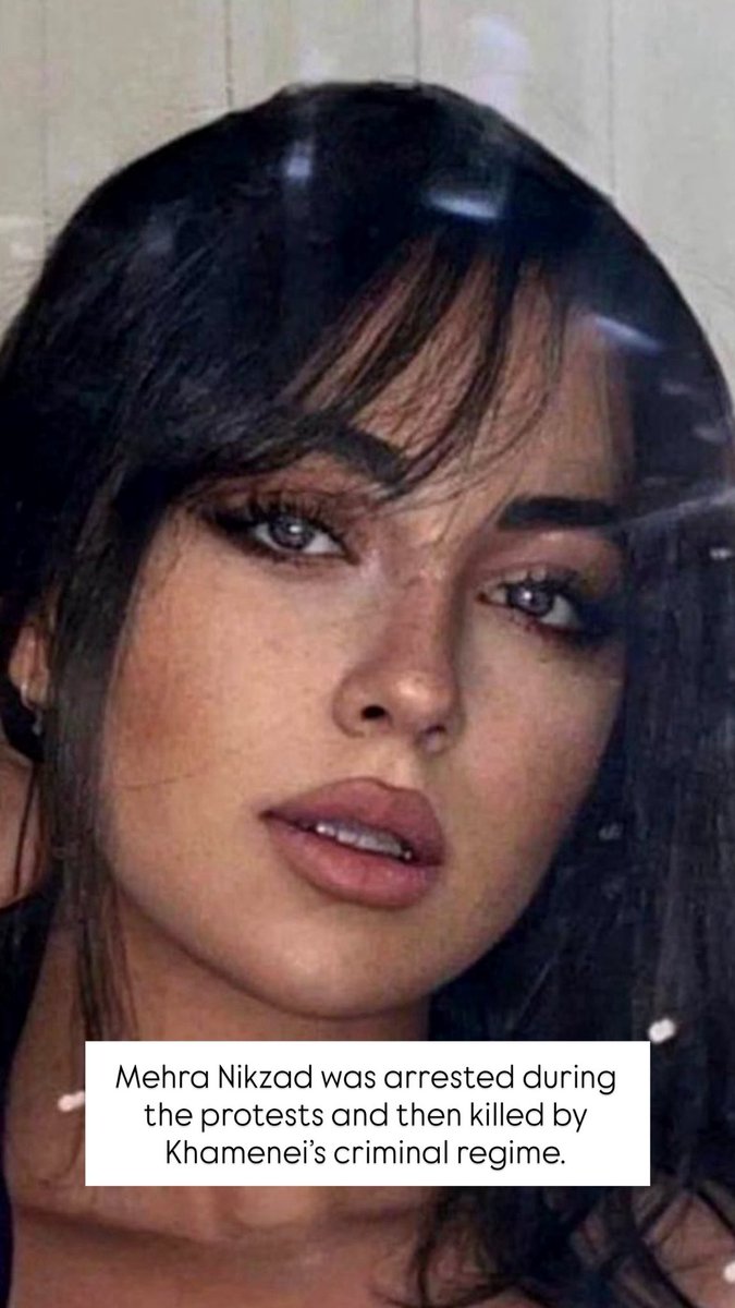 Mehra Nikzad a été arrêtée durant les protestations puis tuée par le régime criminel de Khamenei.