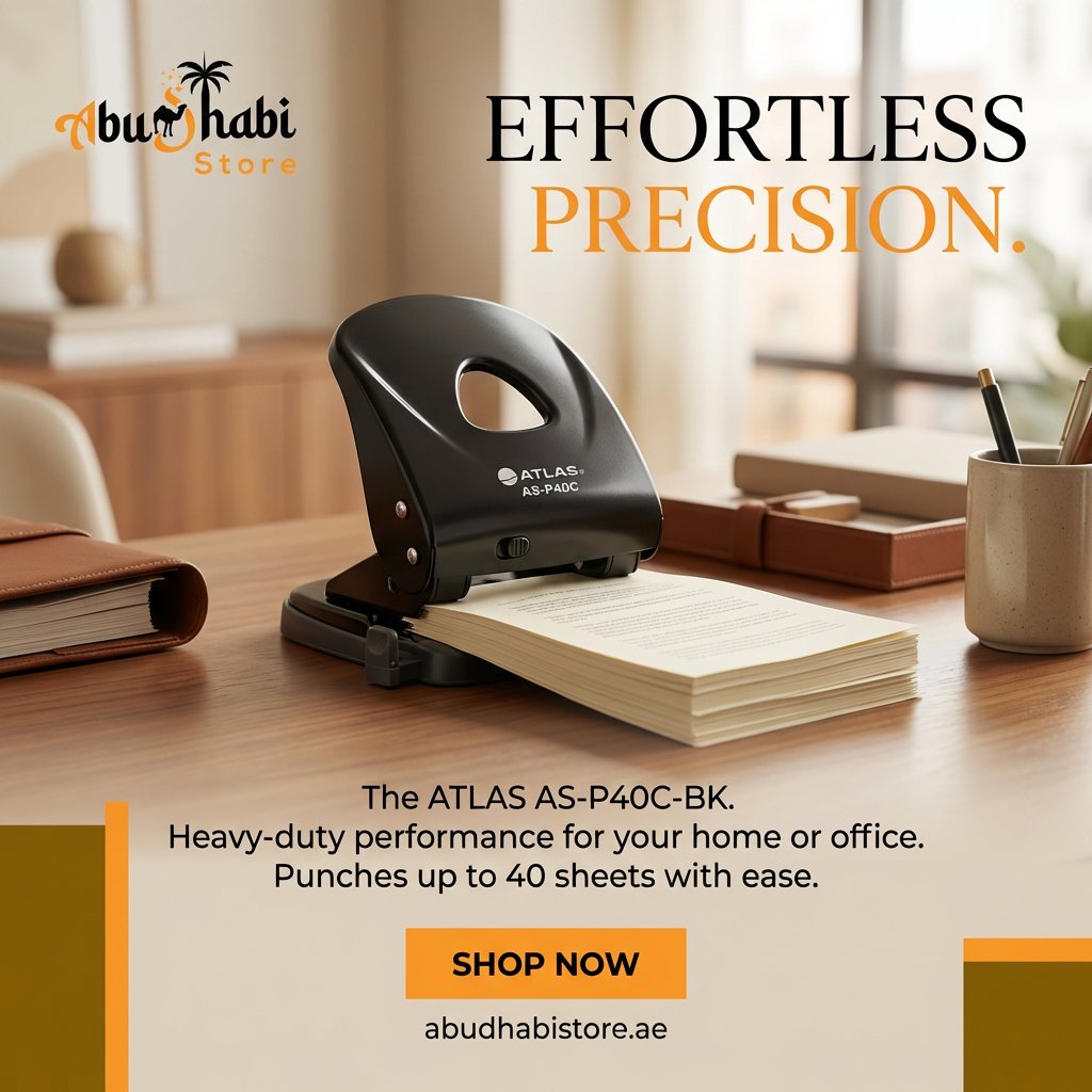 DhabiStore9094's tweet image. Get tidy with your files 🗃️
 ATLAS Paper Punch AS-P40C-BK — smooth, reliable punching for all your documents!
Shop now 👉 abudhabistore.ae

#OfficeTools #PaperPunch #Stationery #AbuDhabiStore