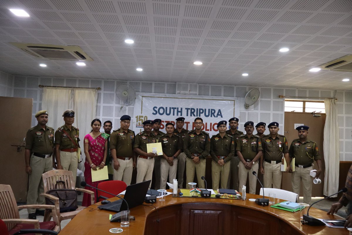SP South chaired the monthly crime conference to review crime trends, the law and order situation, and important administrative issues. The Best Police Officers and personnel of the month were felicitated on the occasion. <a href="/Tripura_Police/">Tripura Police</a>