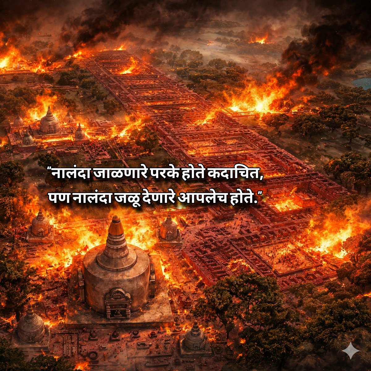 MrGanvir's tweet photo. “नालंदा जाळणारे परके होते कदाचित,
पण नालंदा जळू देणारे आपलेच होते.”
#nalanda #budhha #BuddhaQuotes https://t.co/MKqrD0ZX7Z