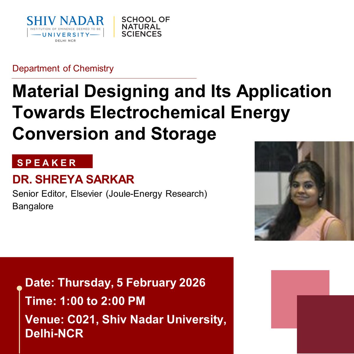 Chemistry, Shiv Nadar Institution of Eminence tweet media