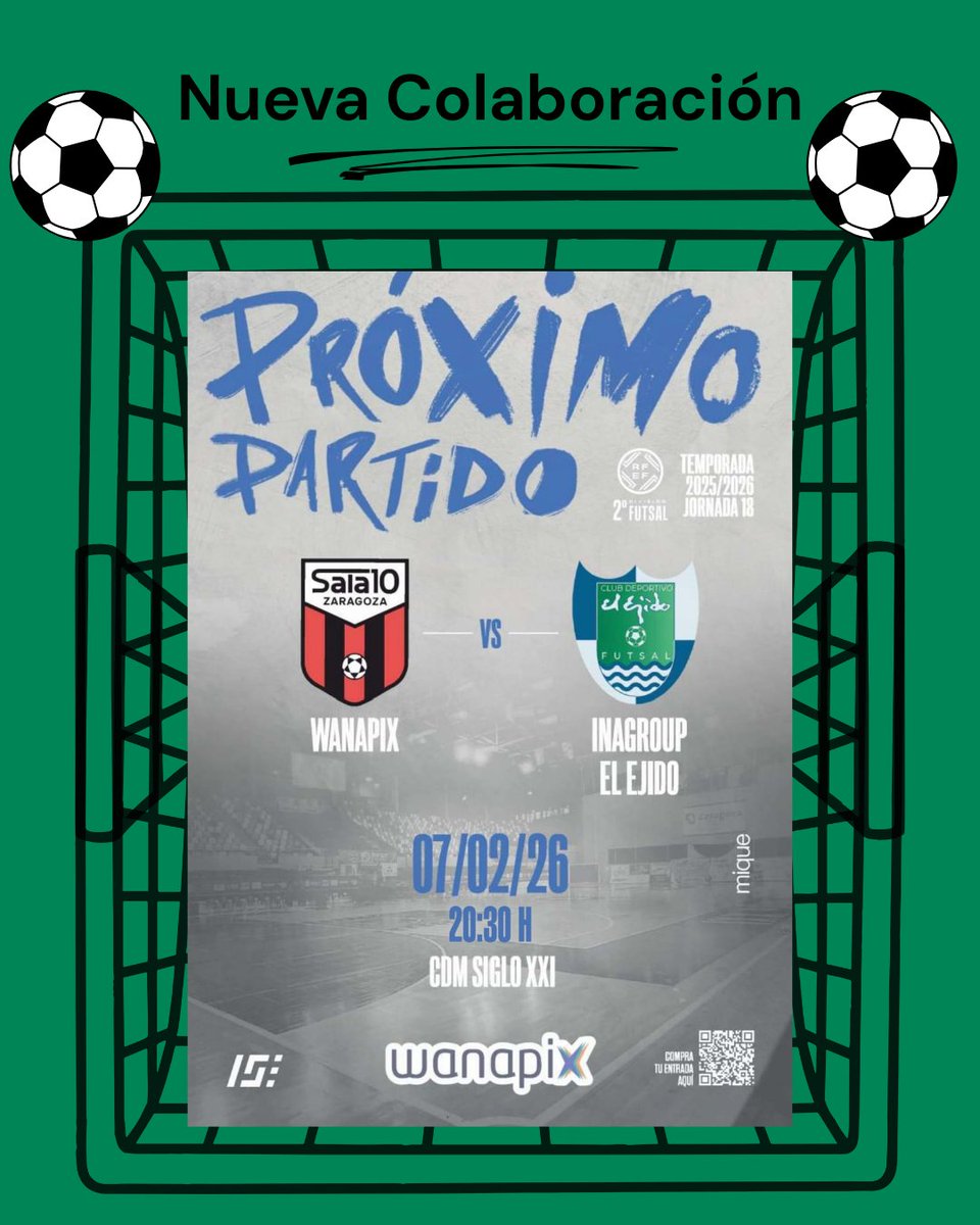 Nos complace anunciar una nueva colaboración junto al Wanapix Sala 10, quienes nos van a regalar 30 entradas exclusivas para las familias del Colegio en cada uno de los partidos que jueguen en casa.

Las entradas para el próximo sábado podrán recogerse en la oficina del colegio