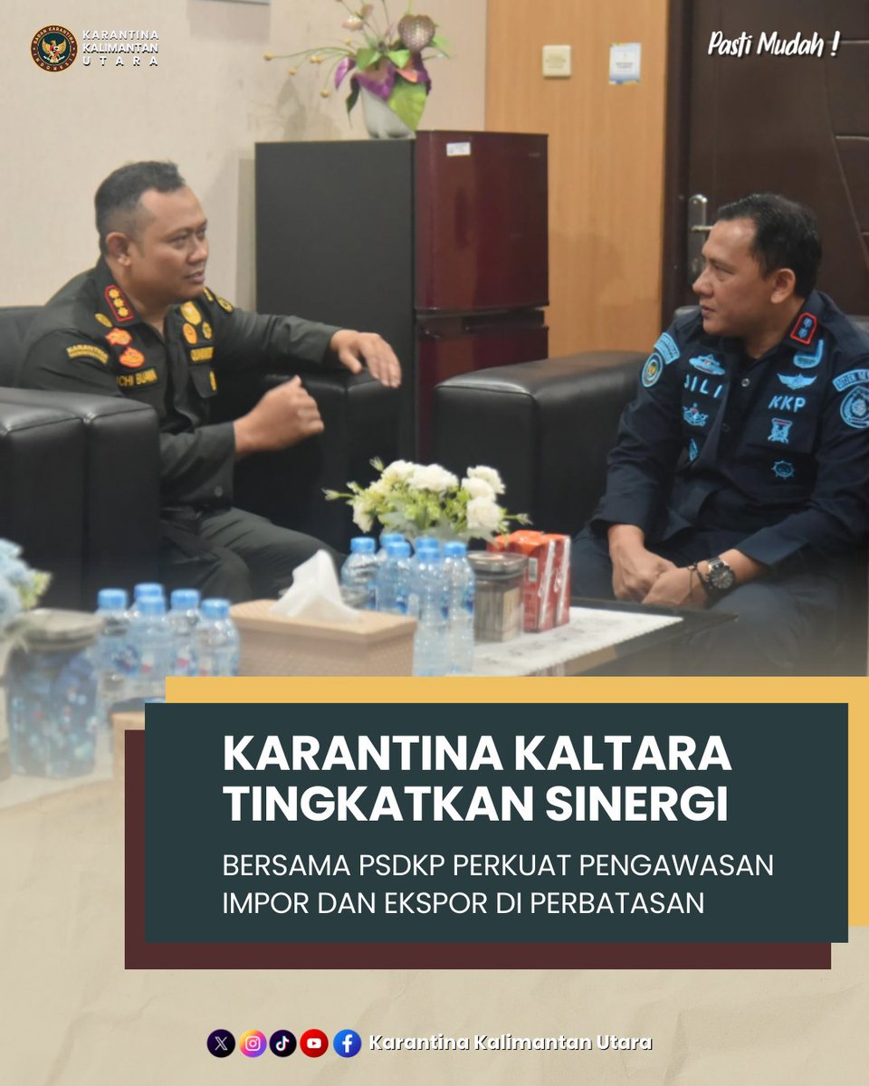 Karantina Kaltara melakukan koordinasi dengan Pengawasan Sumber Daya Kelautan dan Perikanan (PSDKP) dalam rangka memperkuat pengawasan lalu lintas impor dan ekspor media pembawa hewan, ikan, dan tumbuhan di wilayah perbatasan.
Selengkapnya instagram.com/p/DUVONN1CW2e/…