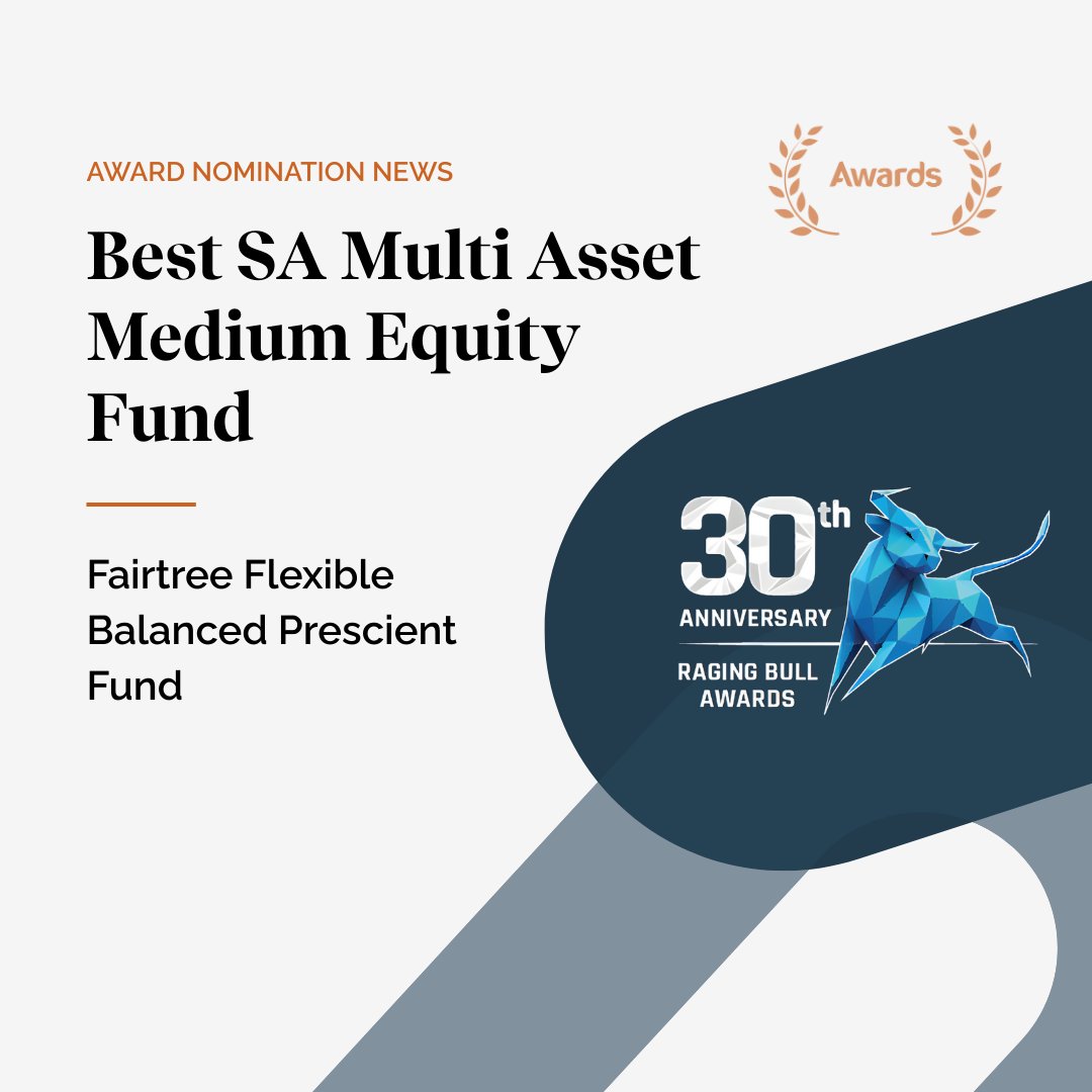 FairtreeGroup's tweet image. Raging Bull Awards 2026

Fairtree received two nominations:

Certificates for straight performance over three years:

• Best SA Multi Asset Medium Equity Fund: Fairtree Flexible Balanced Prescient Fund
• Best SA Interest Bearing Variable Fund: Fairtree ALBI Plus Prescient Fund