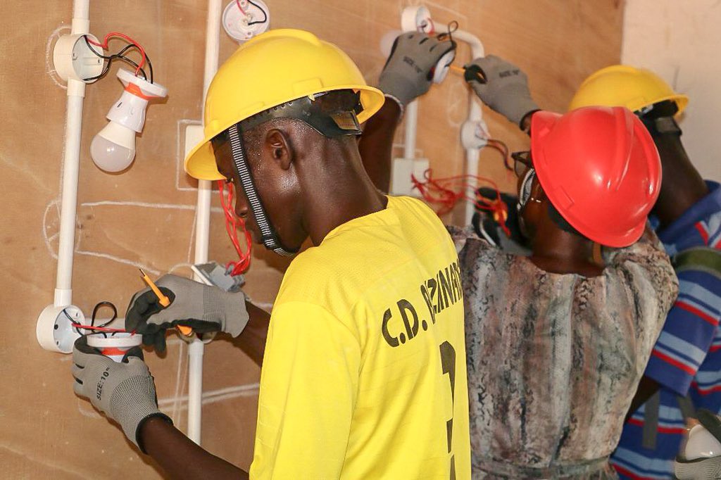 Today, these young people from Foni will graduate from the Crab Island TVET Centre.

They have successfully completed a 9-month skills training programme in hairdressing &amp; beauty &amp; solar &amp; electrical installation, followed by a 3-month industrial attachment.  

Congratulations.👏