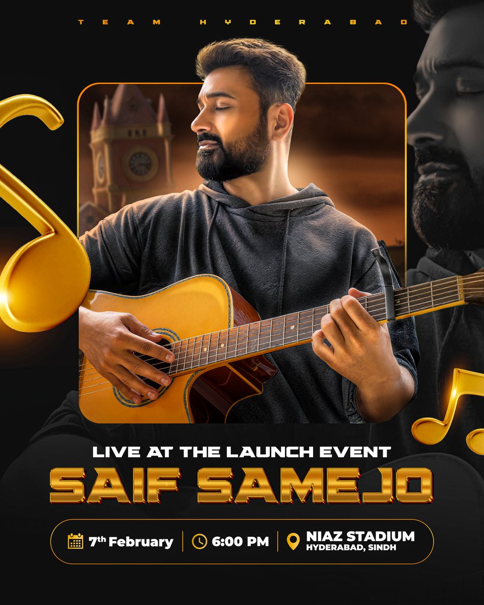 The excitement is real! 🤩

The soulful artist 𝗦𝗮𝗶𝗳 𝗦𝗮𝗺𝗲𝗷𝗼 will be performing live, bringing high-energy vibes and music at Niaz Stadium 🎶

Are you ready to feel it? 🔥