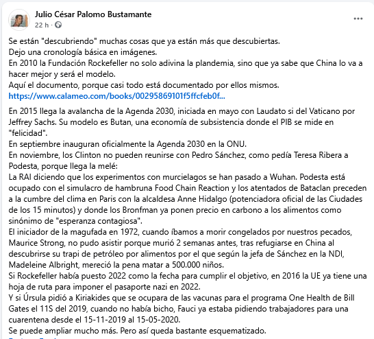 <a href="/ElHiloRojoTV/">Hector | 𝙴𝚕 𝙷𝚒𝚕𝚘 𝚁𝚘𝚓𝚘</a> Trabajaba para Madeleine Albright en la NDI. En 2015 Teresa Ribera escribió un correo a Podesta para ver si podía concertar una cita entre Sánchez y los Clinton. 
Pero el calendario de 2015 estaba demasiado lleno. 
Las "profecías" de Rockefeller. 
calameo.com/books/00295869…
👇