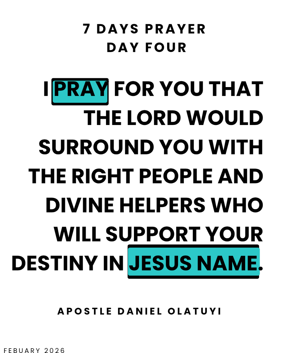 DanielOlatuyi's tweet image. May the Lord surround you with the right people—those who uplift, strengthen, and align with your God‑given purpose. I speak divine helpers into your path, and I declare that every destiny‑shaping connection finds you in Jesus’ name. Amen.

#Day4 #DivineHelpers #RightPeople