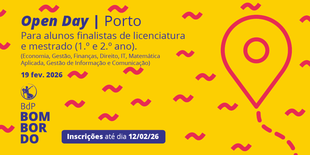 bancodeportugal's tweet image. O @bancodeportugal volta a abrir portas aos estudantes finalistas com mais uma edição do Open Day 🎓
📍Filial | Pç. Liberdade, 92 4000-322 Porto | 19 de fevereiro de 2026
🗓️ Inscrições até 12 de fevereiro
Open Day Lisboa - Inscrições encerradas

#Recrutamento #OpenDay #Estágios