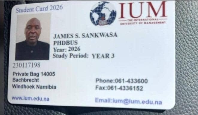 The goal is to earn a doctorate through professional achievement, not through merit or an honorary title. Mr. Sankwasa understands the assignment.