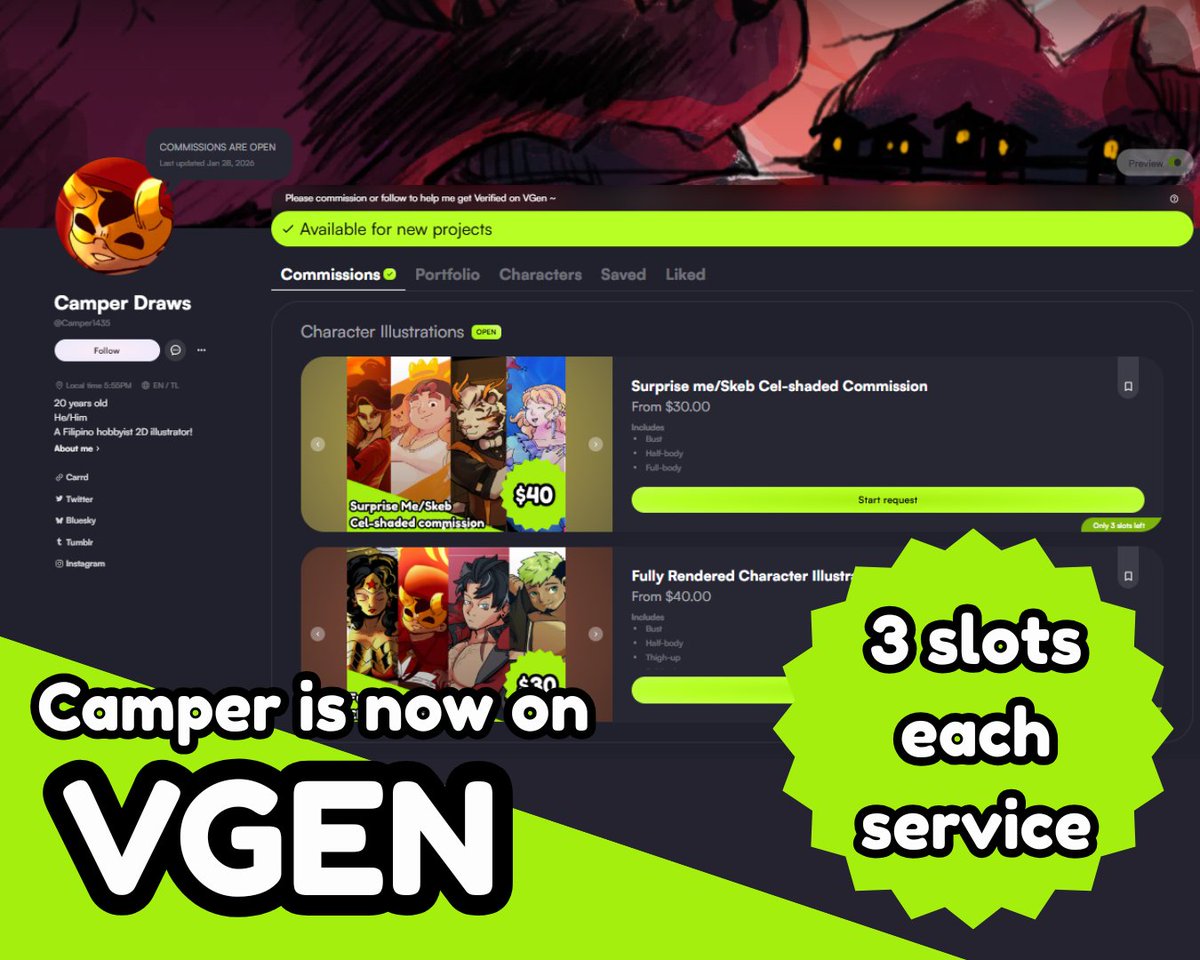 Camper Draws 🍉 VGEN COMMS OPEN (@camper1435) / Posts / X