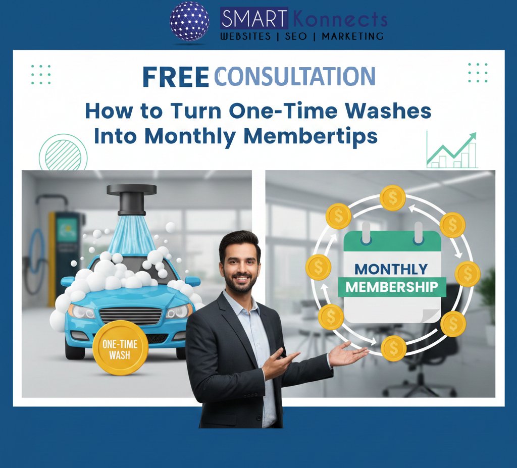SmartKonnects's tweet photo. Free Consult: How to Turn One-Time Washes Into Monthly Memberships
We’re helping car wash owners &amp; local shops across NJ, NY, &amp; PA streamline their digital marketing to drive more bays filled &amp; more monthly memberships. Ready to scale? 
DM us for a free strategy audit! #FreeAudit https://t.co/TZwBH12fnP