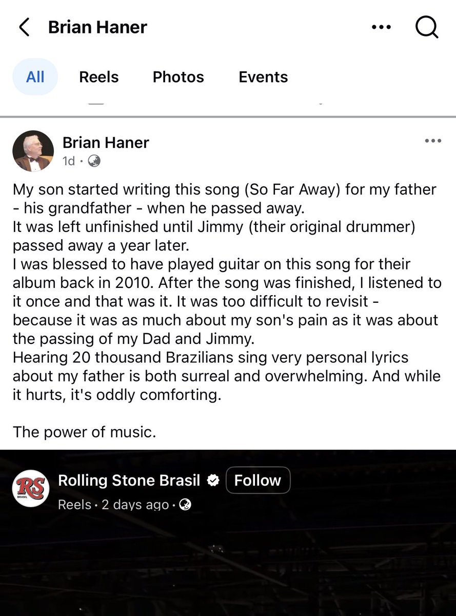 It felt like a fresh story on “So Far Away” but the page felt off…
Is someone impersonating you on Facebook? <a href="/GuitarGuyHaner/">Brian Haner (aka Guitar Guy)</a>