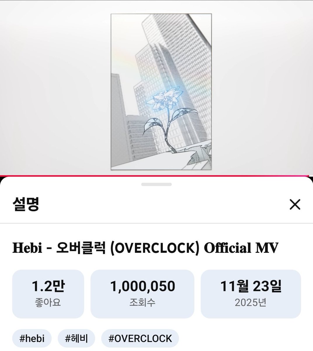 White_Sky120211's tweet image. #Hebi #헤비 #OVERCLOCK
"Hebi - 오버클럭 (OVERCLOCK) Official MV"
조회수 1,000,000 달성 정말 축하해요! 🎉

앞으로도 우리 함께 빛나는 꿈을 향해
오랫도록 달려가보자! (≧∇≦)/💙✨️