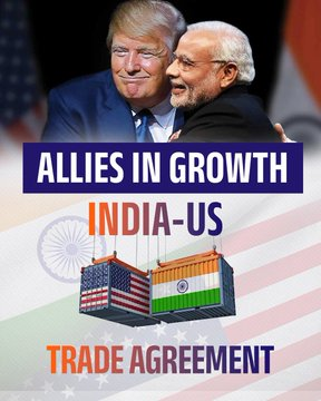 A milestone in global economic cooperation 🇮🇳🇺🇸

India and the United States have reached a historic trade agreement, underscoring mutual trust, shared strategic priorities, and a forward-looking vision for inclusive growth.