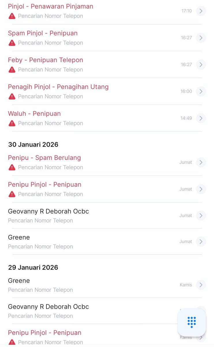 Pas cek pakai <a href="/getcontact/">Getcontact</a> baru ketahuan dah jahatnya CC <a href="/CCICPolri/">Direktorat Tindak Pidana Siber Bareskrim Polri</a> <a href="/DivHumas_Polri/">Humas Polri</a> <a href="/kemkomdigi/">Kementerian Komunikasi dan Digital</a>