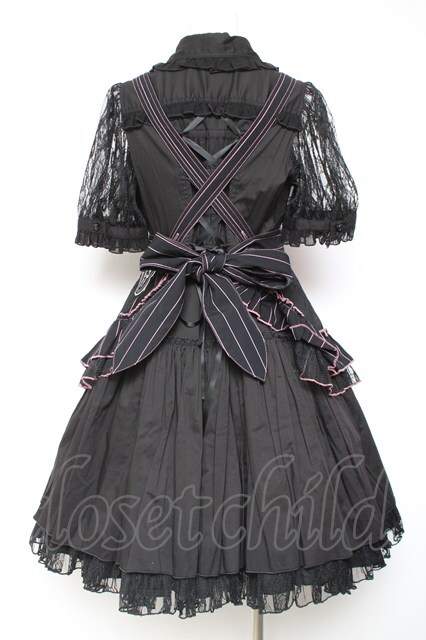 ALGONQUINS エプロン ワンピース ❤New arrival❤ ALGONQUINS / エプロンジャンスカワンピースセット 黒