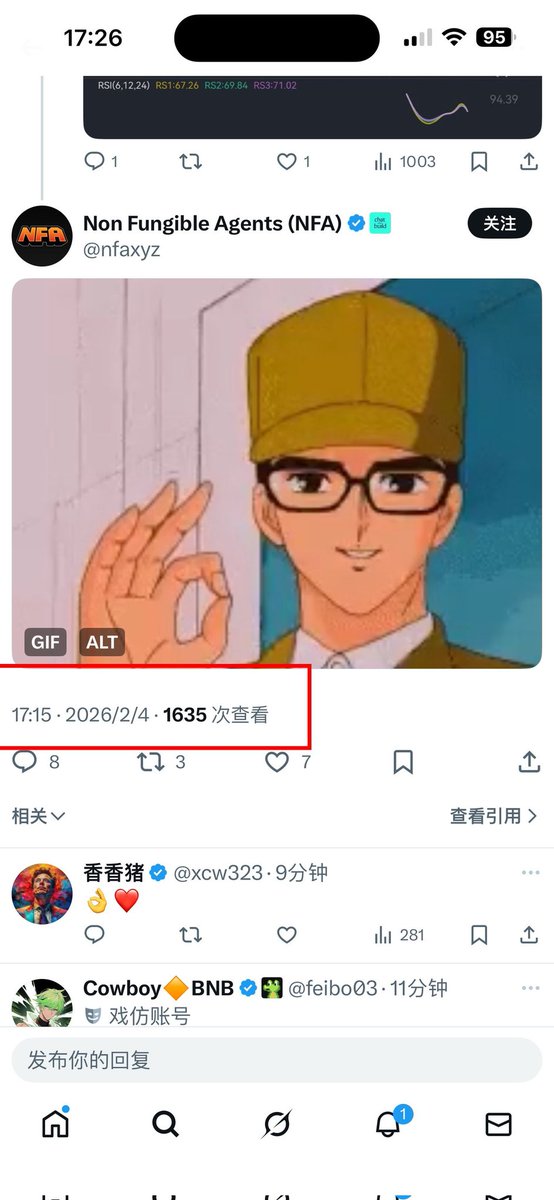 wjbeis007's tweet photo. $nfa
0x12508c88b6f1d234e7e11c0cb7239bbdded24444

不少人赶在 9x 🚀 前上了车。
现在虽已拉高回落，但节奏对了，机会就还在。

其实，Debot 在 17:15 左右就通过 Ai 报警同步提示。

用 Debot实时监控链上动态，推送异动与早期机会。

https://t.co/sbHDoGeqNg

免费注册，免费进打狗群，一起扫链 https://t.co/ggxpRgWxFw