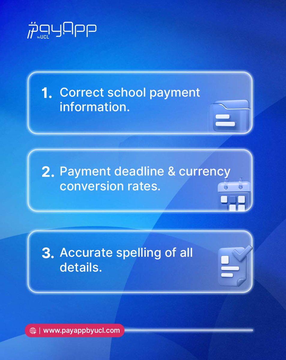 payappbyucl_'s tweet photo. Do not be in hurry to complete your tuition payment💯

Before you click pay, do the following.

Rush now to https://t.co/lT8VKEekkN to get started. https://t.co/znS0qc39EV