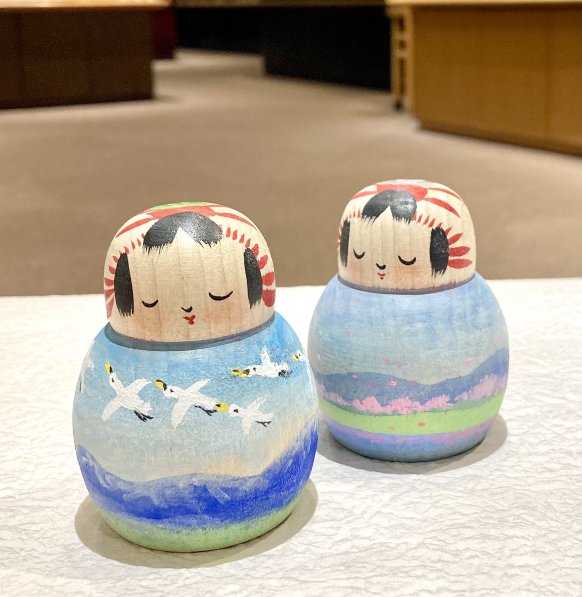冬のこけし 春のこけし 今日は立春🌸 小松里佳作品展 遠刈田系 小松