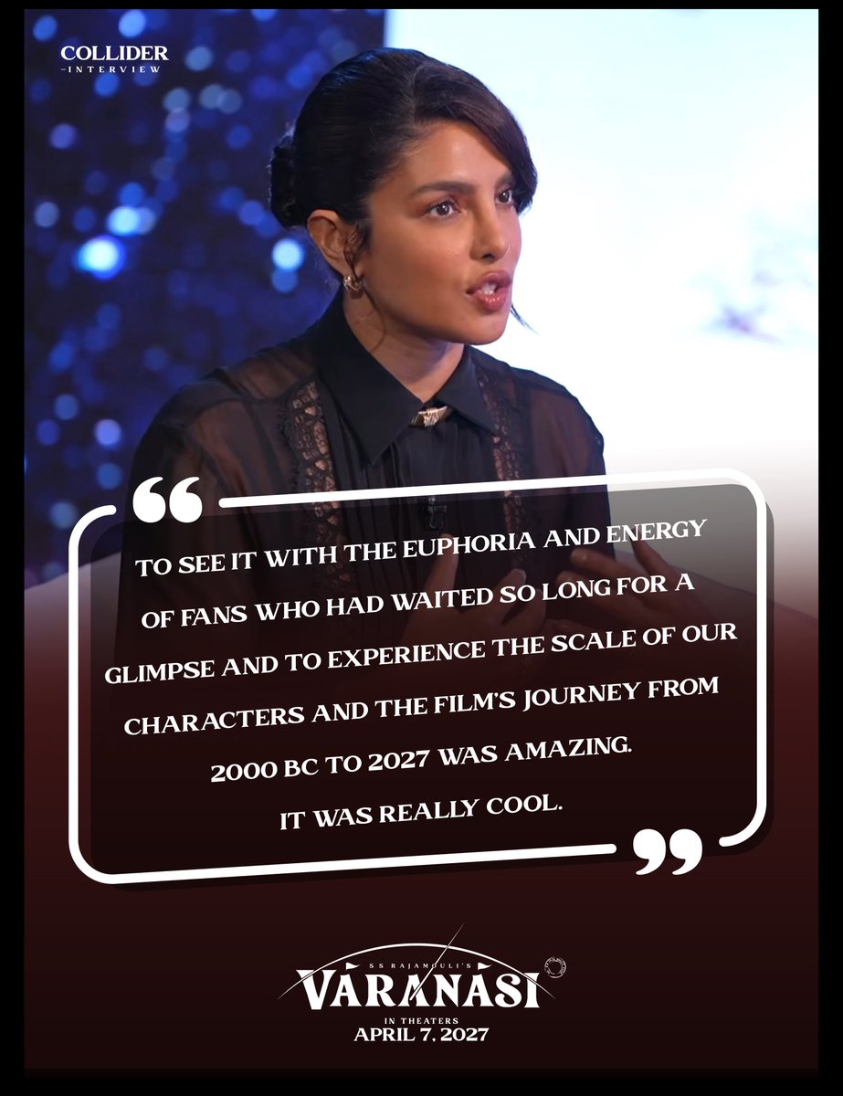 VaranasiMovie's tweet photo. Some ‘NICE’ experiences shared by @priyankachopra 😉

#VARANASI @Collider https://t.co/89caRYXC5U