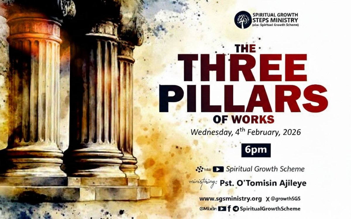 *🗼🗼🗼THE THREE PILLARS OF WORK; PART 1 || PST. O'TOMISIN AJILEYE*

The Bible teaches that our works are anchored &amp; carried by three pillars. The question is not about the frequency of prayer time or number of souls won rather about our works borne and made of these pillars?