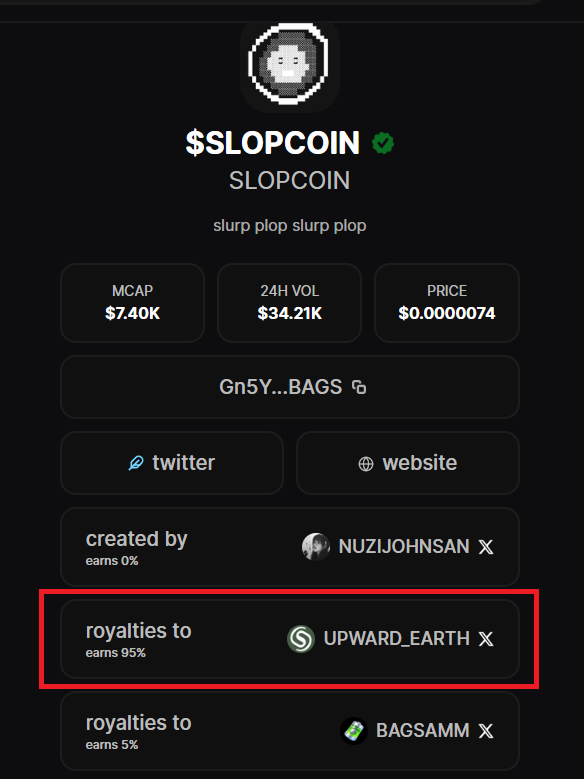 $SLOPCOIN

Gn5Yi8W7V9XuwSkZWWxFfqXpy42jfJWpsDsR98faBAGS

Same method like $POOCOIN

Good Risk/Reward imo