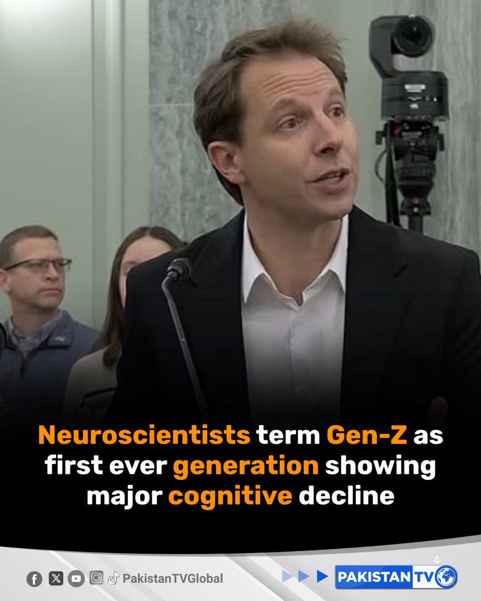 PakTVGlobal's tweet image. Experts link Gen Z’s lower attention, memory, and problem-solving abilities to heavy reliance on digital technology in schools, marking the first generation since the 1800s to score below their parents.

#GenZ #DigitalAge #TechImpact #PakistanTV #PakistanTvglobal