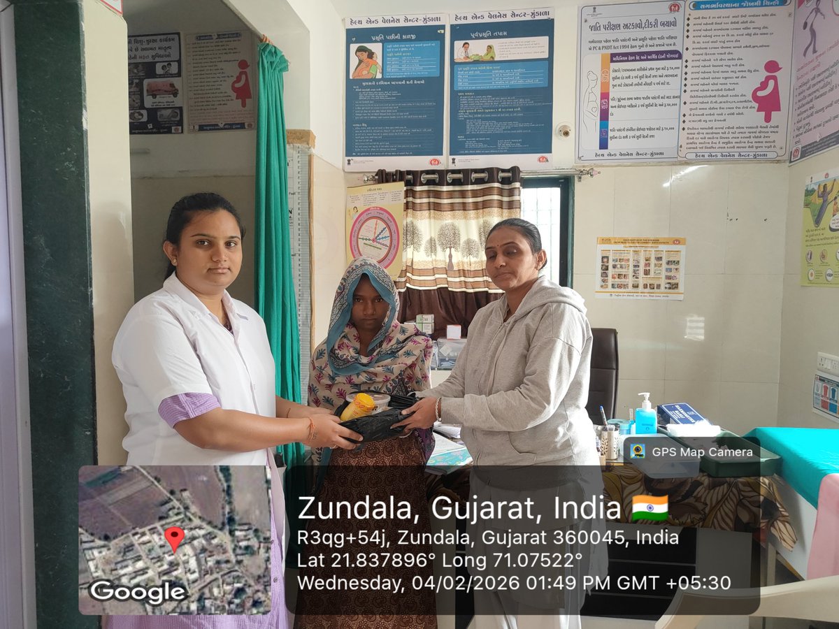 આજરોજ આયુષ્યમાન આરોગ્ય મંદિર ઝુંડાળા ખાતે ઓછા વજનવાળી સગર્ભા બહેનોને પોષણ કીટ અર્પણ કરવામાં આવેલ <a href="/SbccHealth/">Sbcc.Health.District Panchayat Rajkot</a> <a href="/deshani_manish/">manish deshani</a> <a href="/PravinGondali13/">Pravin Gondaliya</a> <a href="/DDORAJKOT1/">District Panchayat Rajkot</a> <a href="/thojasdan/">THOJASDAN</a> <a href="/cdhorajkot/">@CDHORajkot</a> <a href="/GujHealth/">Gujarat Health</a> <a href="/NHMGujarat/">NHM Gujarat</a>