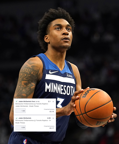 DegenRibee's tweet photo. 🏀NBA Wednesday Play #1🪜

Jaden McDaniel's o1.5 Made 3's 
(@ 2.1 | 1u)
🪜3+ (0.5)

Data Provided by @Oddsupio 

- McDaniel's has cleared o1.5 threes in 7 of his last 10 games, and his role continues to give him steady perimeter looks. He’s playing 33–35 minutes a game, and nearly 46% of his scoring comes on spot-ups, keeping him involved even without being a primary option.

- Toronto doesn’t do much to take that away, ranking around league average vs spot-ups and near the bottom vs pull-up threes, which fits McDaniel's’ shot profile well.

- The zones line up too, he’s shooting 41% from the right corner and 32% above the break, both areas Toronto allows at a high rate. With recent games in the 5–7 attempt range, getting to 2 made threes feels very achievable.

- Spot-up Players vs Toronto:
 
• Luguentz Dort - 4/8  
• Svi Mykhailiuk - 2/6
• OG Anunoby - 2/6 
• Jerami Grant - 0/5 
• Malik Monk - 3/4
• Rui Hachimura - 2/6 

Data from @Oddsupio below⏬