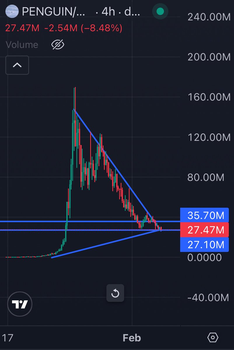 0xSweep's tweet photo. If $PENGUIN gets another run it will be from this range

Flip here and we could see $40M https://t.co/HN9AnTjP3V