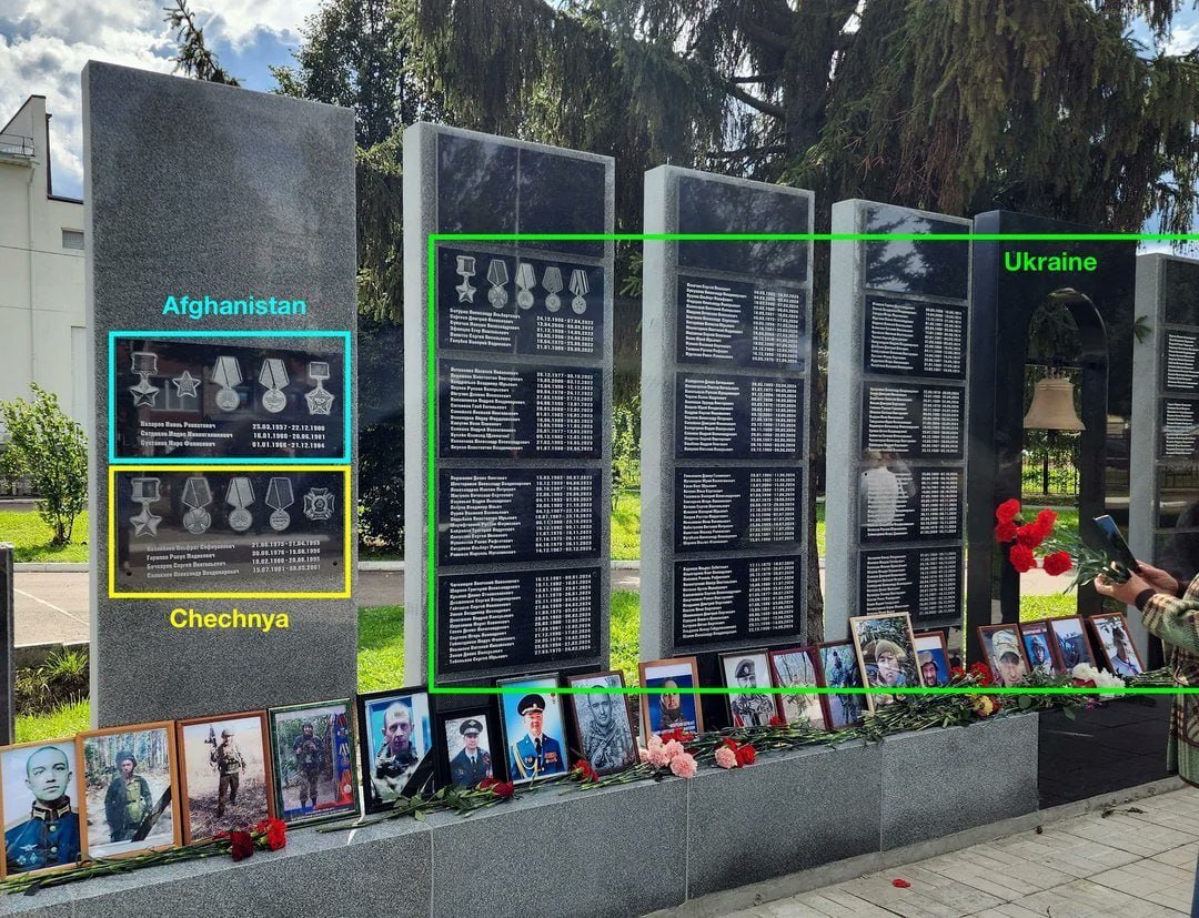 MemoriasPez's tweet photo. Para entender la dimensión de la Guerra de Ucrania basta con ver el cementerio de la ciudad de Birsk (44.000 habitantes) en Rusia y comparar el tamaño de su memorial a los caídos con el de otras guerras pasadas. https://t.co/biGjo5Bc2W