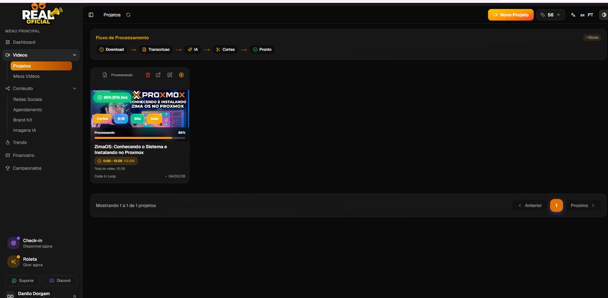 Vamos fazer mais um teste real oficial