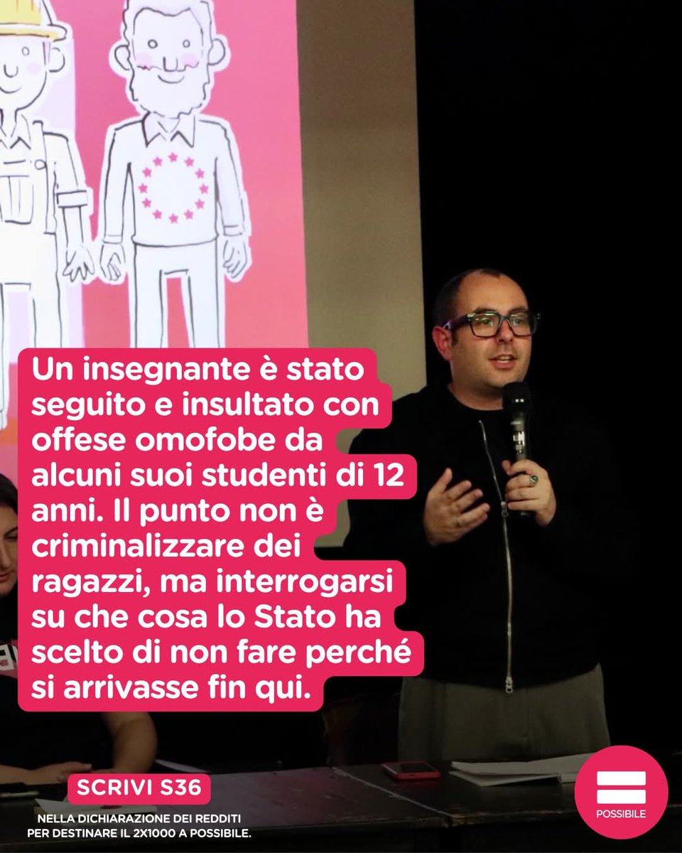 A Padova un insegnante è stato insultato dai suoi studenti di 12 anni con epiteti omofobi. La colpa non è dei ragazzi, ma di chi ha lasciato crescere l’odio e delle scelte politiche: nessuna legge sui crimini d’odio, nessuna educazione sessuo-affettiva, DDL Valditara. #LGBTQIA