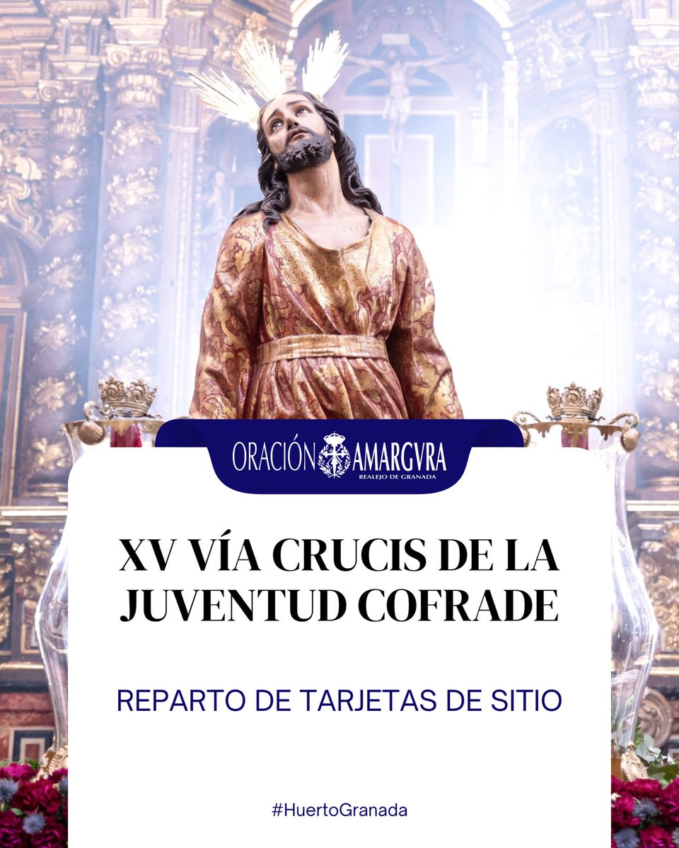 HuertoGranada's tweet photo. #TarjetasdeSitio • Reparto tarjetas de sitio XV Vía Crucis de la Juventud Cofrade.

Comunicamos a todos los hermanos que los días de reparto de tarjetas de sitio para el XV Vía Crucis de la Juventud Cofrade son: https://t.co/crQNH3ClMN