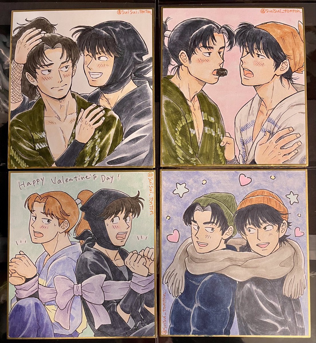 ミニ色紙4枚描きました！ 原利土率高めですが、2/8持っていきます