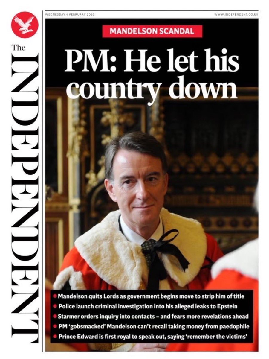 Starmer thinks the British public aren’t paying attention. We’ve been let down by you, Prime Minister. You appointed Mandelson, you had him selling Chagos, you had him reshuffling your Cabinet, you had him in and out of Downing Street. The PM is a disgrace too.