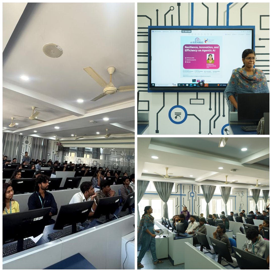 NHCEOfficial's tweet photo. An engaging expert session on “Resilience, Innovation &amp; Efficiency on Agentic AI” was conducted by the Dept. of AI &amp; ML, NHCE, in association with IIC.

Students gained insights into resilient AI systems and real-world applications.

#NHCE #AgenticAI #AIandML #Innovation #IIC https://t.co/CLF6yRJrZx