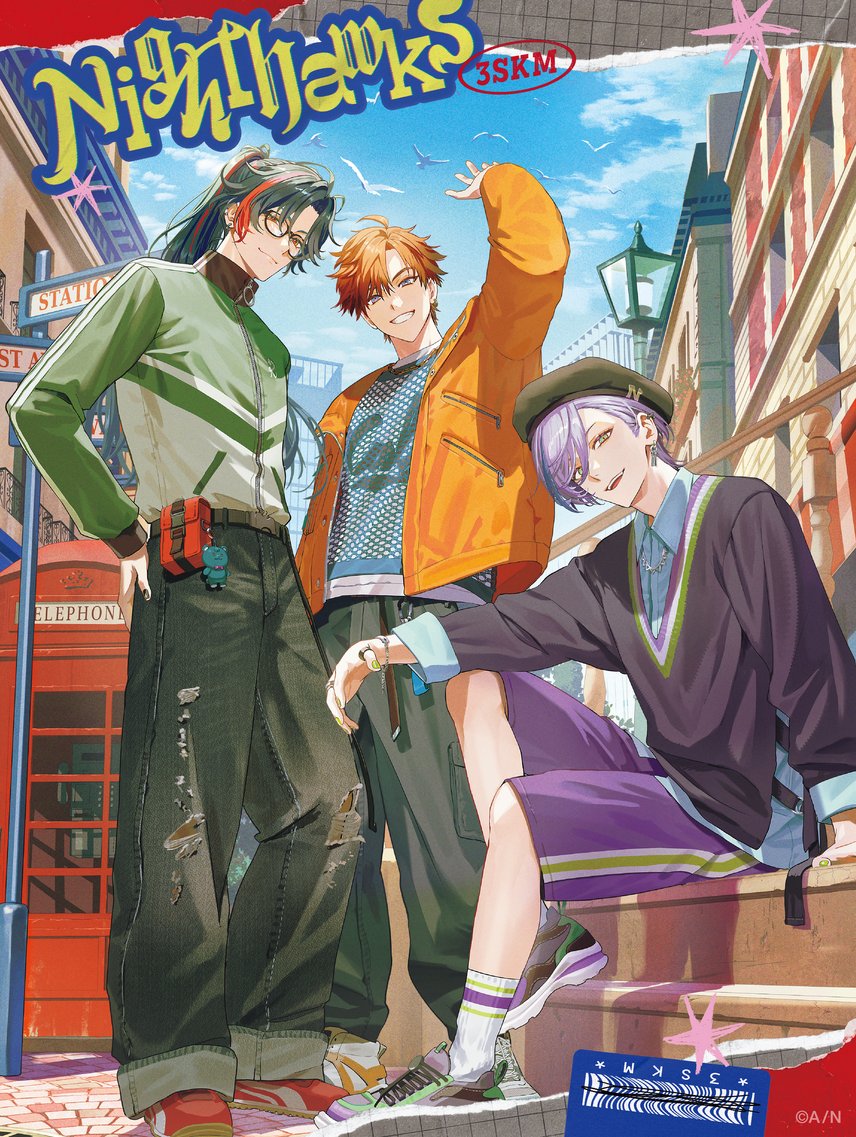 nijisanji_app's tweet image. #3SKM_Nighthawks 情報💿

／
　#3SKM 1st Mini Album「Nighthawks」
　🎉ジャケット写真公開🎉
＼

#にじストア などCD取扱店舗にてご予約受付中！
shop.nijisanji.jp/TAG_869

1枚目：初回生産限定盤A
2枚目：初回生産限定盤B
3枚目：通常盤