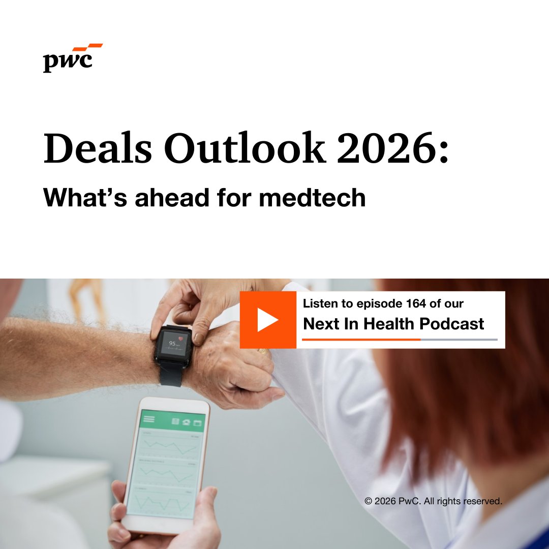 BrandyBecker's tweet photo. What’s ahead for medtech dealmaking in 2026? Glenn Hunzinger and James Woods discuss returning M&amp;A momentum, capital deployment, and how technology enabled innovation is reshaping medtech portfolios. Listen now: https://t.co/HvKDgixlZL https://t.co/e0r1nHs5mr